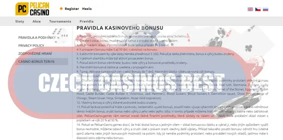 Bonus v Pelican Casino